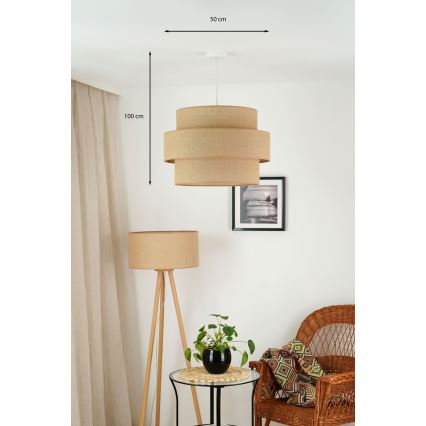 Brilagi - Taklampa SPACE YUTE 1xE27/15W/230V Ø 50 cm beige/vit