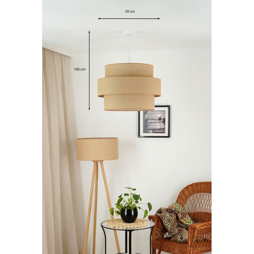 Brilagi - Taklampa SPACE YUTE 1xE27/15W/230V Ø 50 cm beige/vit