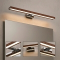 BRILAGI - Spegelbelysning för badrum 3 i 1 WOODY MIRROR LED/15W/230V 80 cm IP44 blank krom/körsbärsek