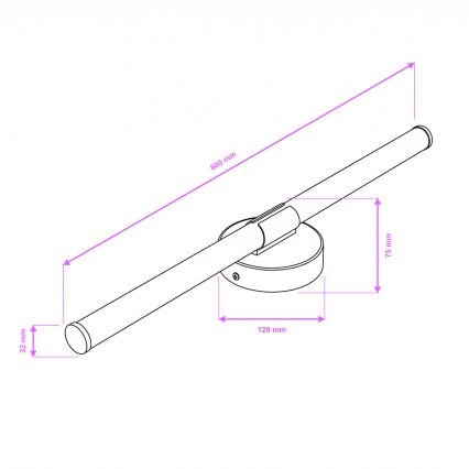 Brilagi - LARA spegelbelysning för badrum LED/10W/230V 60 cm IP44 svart