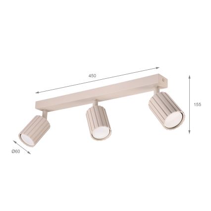 Brilagi - Spotarmatur CRISPINA 3xGU10/10W/230V beige