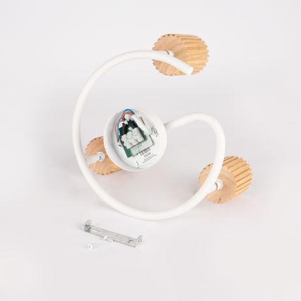 Brilagi - Spotarmatur MODERN WOOD 3xGU10/8W/230V trä/vit