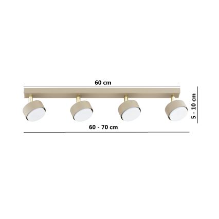 Brilagi - Spotarmatur MONO 4xGX53/12W/230V beige