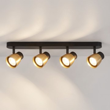 Brilagi - Spotarmatur NUGGET 4xGU10/30W/230V svart/guld