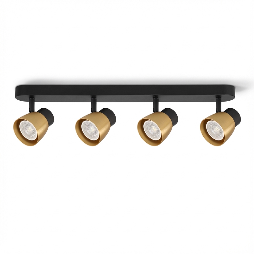 Brilagi - Spotarmatur NUGGET 4xGU10/30W/230V svart/guld