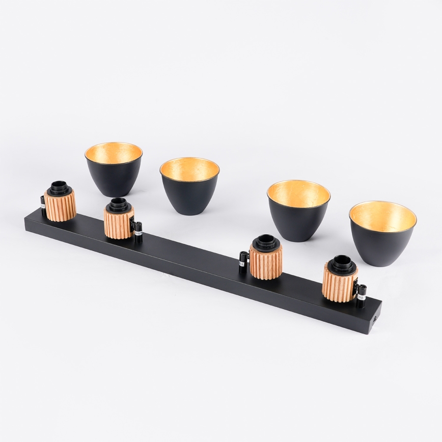 Brilagi - Spotarmatur ODENSE 4xE14/10W/230V gummiträ/svart