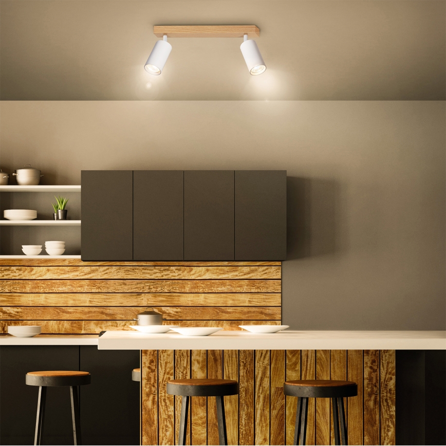 Brilagi - Spotarmatur SELE 2xGU10/30W/230V vit/ekdekor