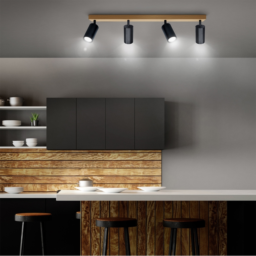 Brilagi - Spotarmatur SELE 4xGU10/30W/230V svart/ekdekor