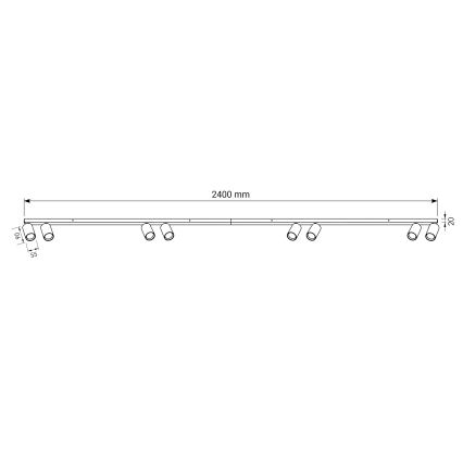 BRILAGI - Spotarmatur SELE LONG 8xGU10/30W/230V svart