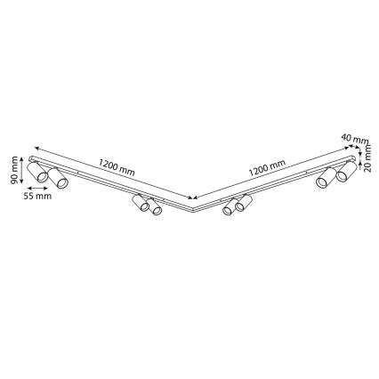 Brilagi - Spotarmatur SELE LONG 8xGU10/30W/230V vit