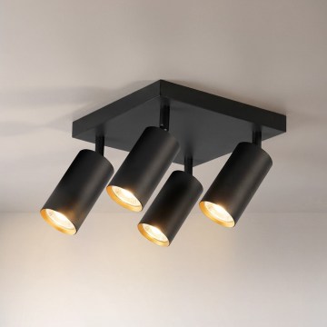 BRILAGI - Spotarmatur SELE SQUARE 4xGU10/30W/230V svart/guld