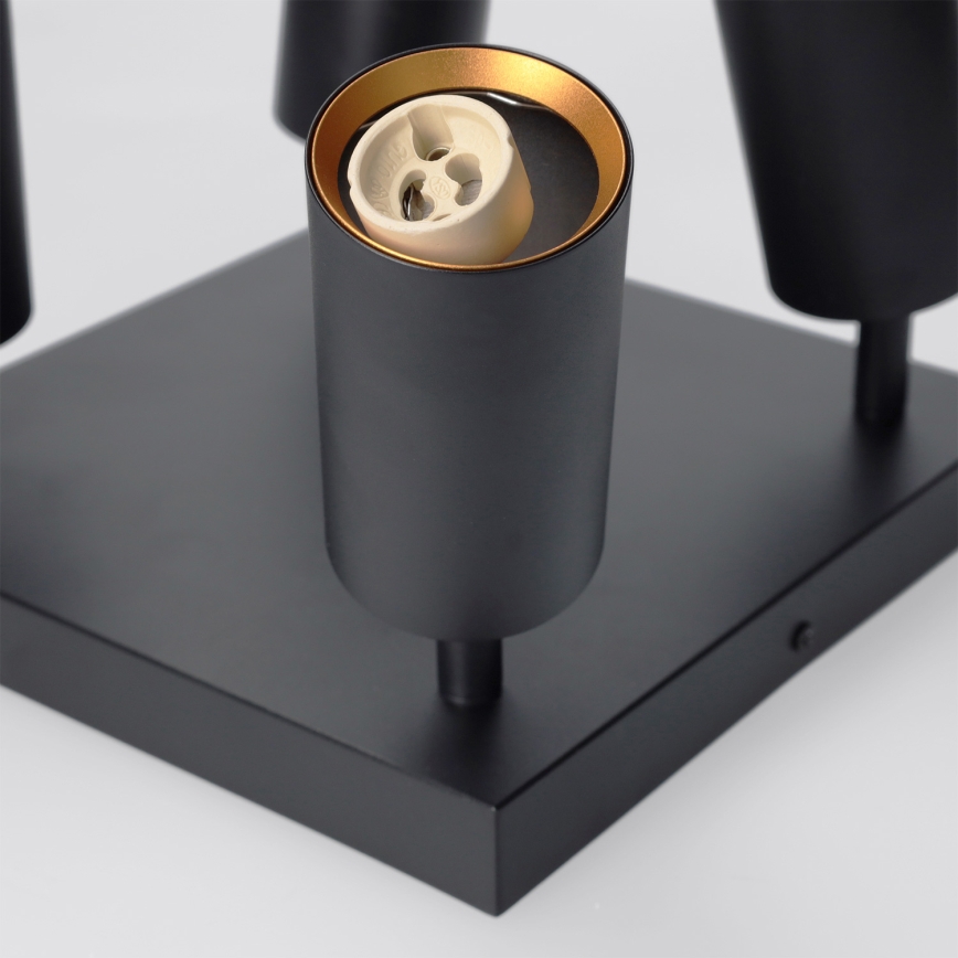 BRILAGI - Spotarmatur SELE SQUARE 4xGU10/30W/230V svart/guld