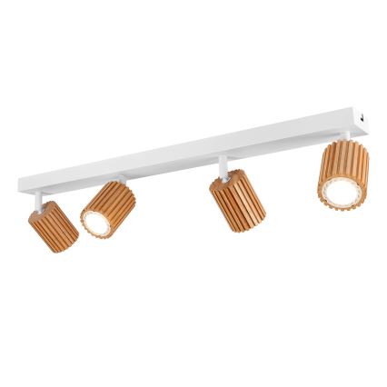 Brilagi - Spotbelysning MODERN WOOD 4xGU10/8W/230V trä/vit