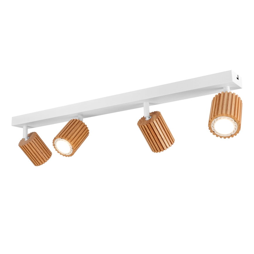 Brilagi - Spotbelysning MODERN WOOD 4xGU10/8W/230V trä/vit