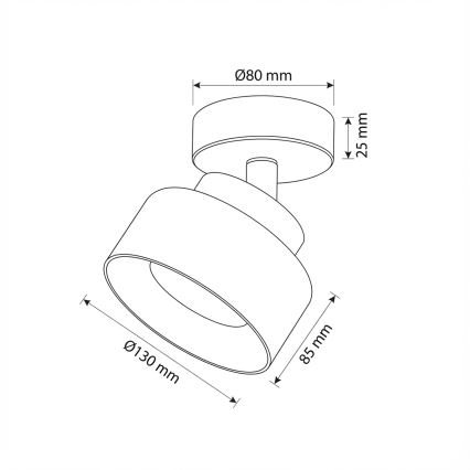 Brilagi - Spotlampa AURA LUX 1xGX53/30W/230V Ø 13 cm svart/rökfärgad