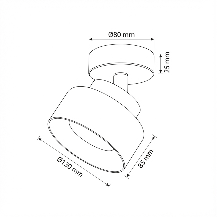 Brilagi - Spotlampa AURA LUX 1xGX53/30W/230V Ø 13 cm svart/rökfärgad