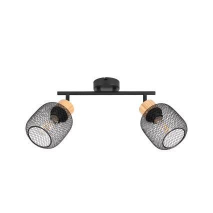 Brilagi - Spotlampa BASKLITE 2xE27/15W/230V trä/svart