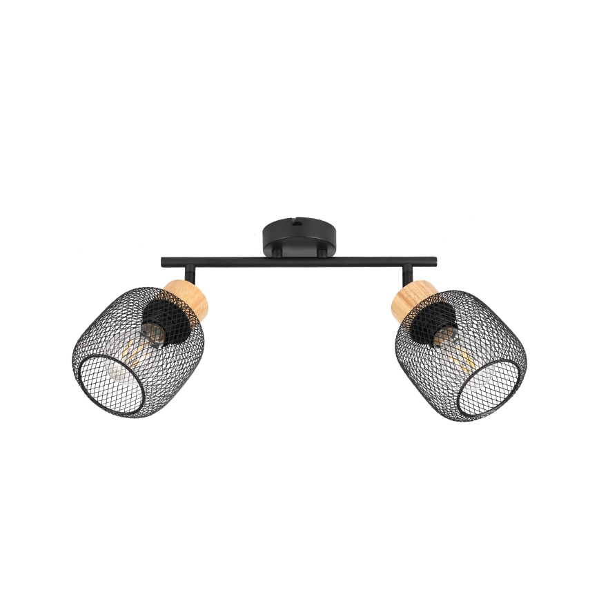 Brilagi - Spotlampa BASKLITE 2xE27/15W/230V trä/svart