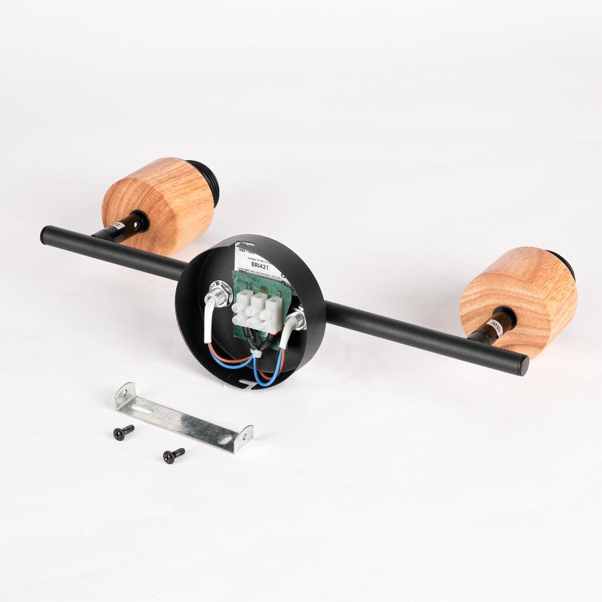 Brilagi - Spotlampa BASKLITE 2xE27/15W/230V trä/svart