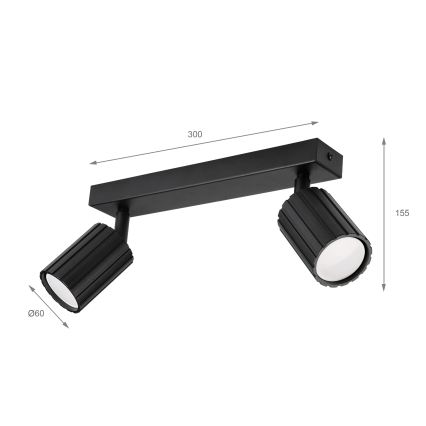 Brilagi - Spotlampa CRISPINA 2xGU10/10W/230V svart