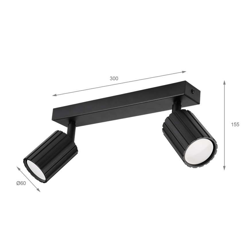 Brilagi - Spotlampa CRISPINA 2xGU10/10W/230V svart