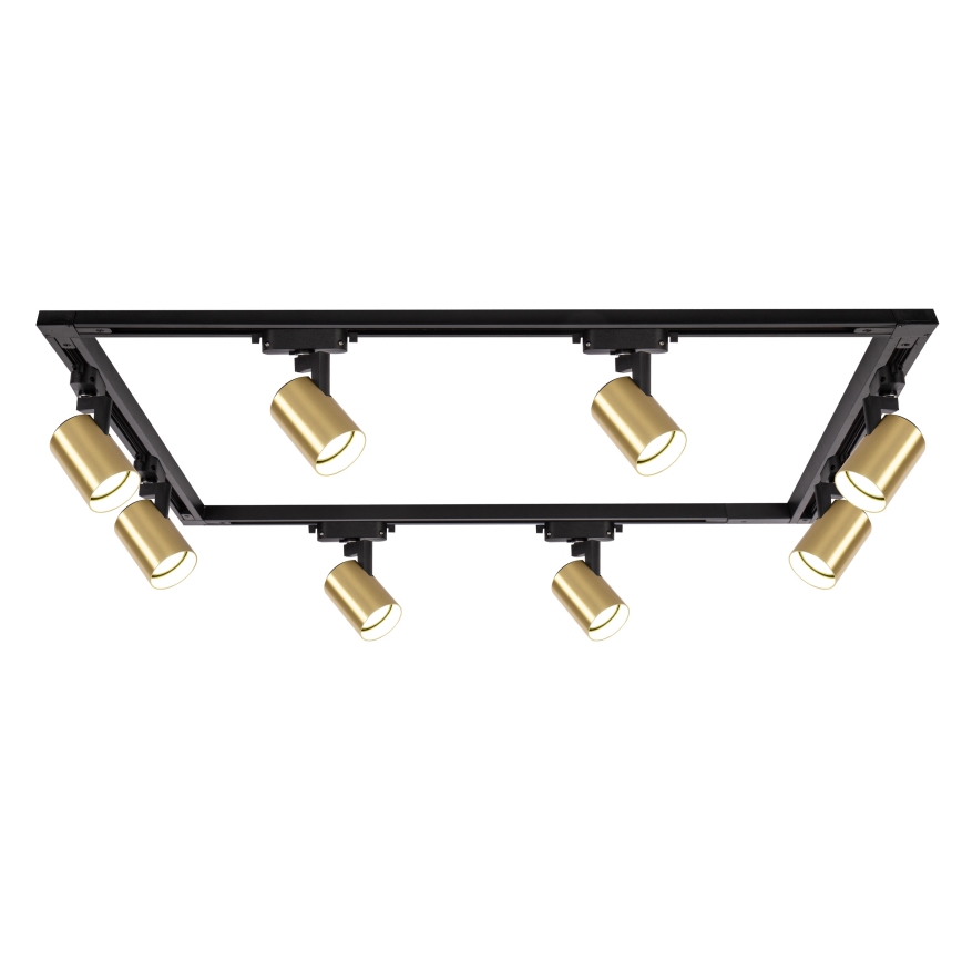 Brilagi - Spotlampa för skensystem HUSKY 8xGU10/10W/230V svart/guld