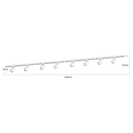 Brilagi - Spotlampa för skensystem HUSKY 8xGU10/10W/230V svart
