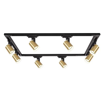 Brilagi – spotlampa för skensystem HUSKY, 8× GU10 (10 W, 230 V), svart/guld