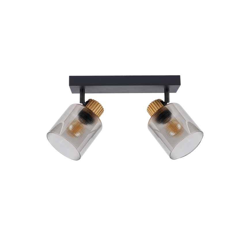 Brilagi - Spotlampa HYGGE 2xE14/15W/230V svart/rökfärgad