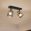 BRILAGI - Spotlampa HYGGE 2xE14/15W/230V svart/rökt glas