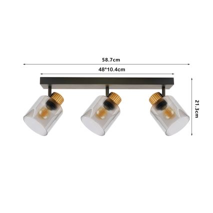 Brilagi - Spotlampa HYGGE 2xE14/15W/230V svart/rökt glas