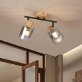 BRILAGI - Spotlampa HYGGE 2xE14/15W/230V trä/röktonad