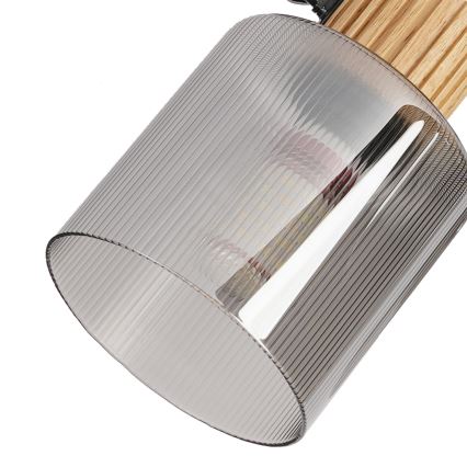 Brilagi - Spotlampa HYGGE 2xE14/15W/230V trä/röktonad