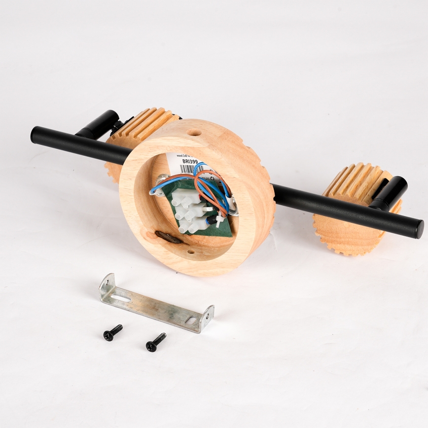 Brilagi - Spotlampa HYGGE 2xE14/15W/230V trä/röktonad