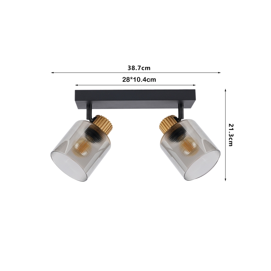 Brilagi - Spotlampa HYGGE 3xE14/15W/230V svart/rökfärgad