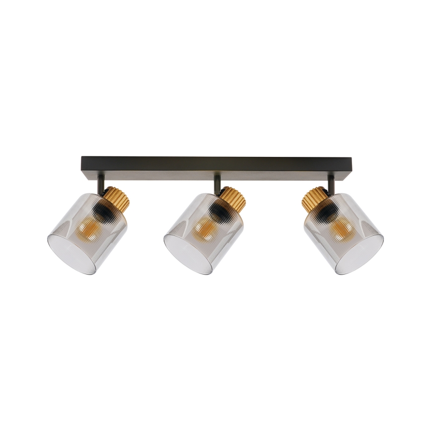 Brilagi - Spotlampa HYGGE 3xE14/15W/230V svart/rökfärgad