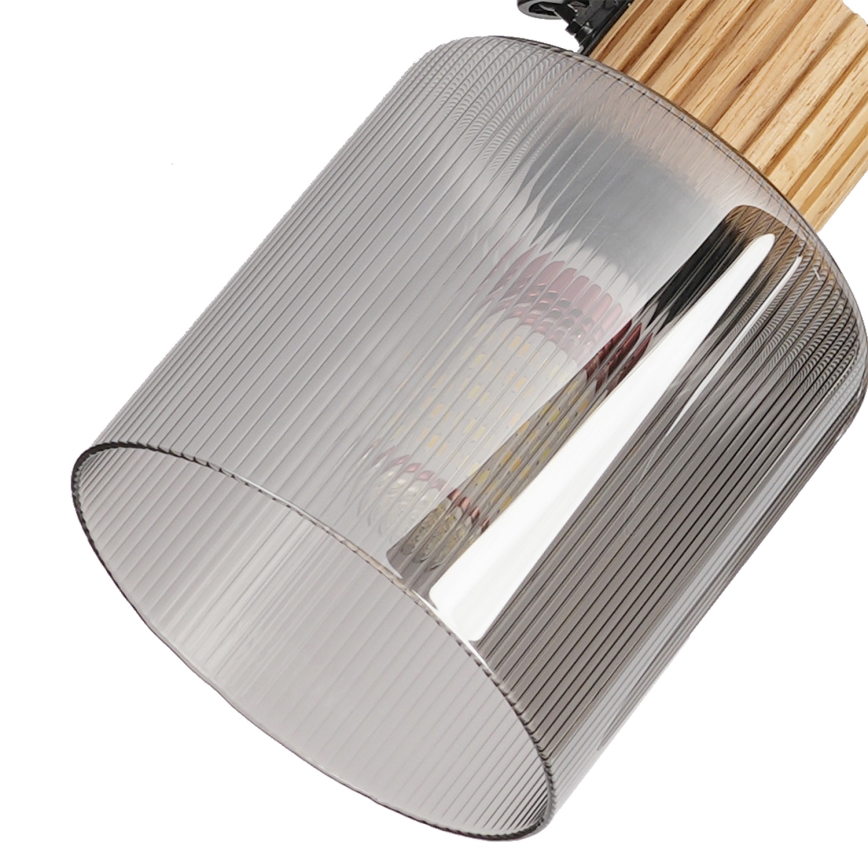 Brilagi - Spotlampa HYGGE 4xE14/15W/230V trä/rökfärgad