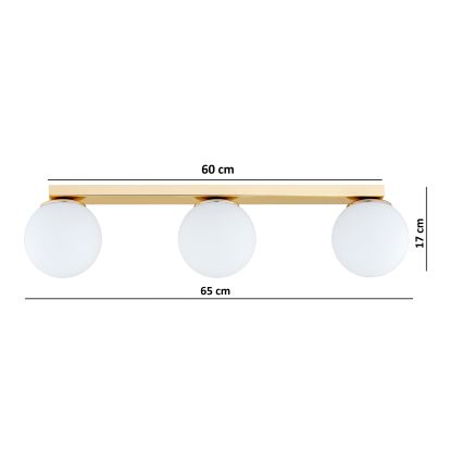 BRILAGI - Spotlampa MILO 3xE27/60W/230V guldfärgad