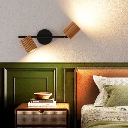 Brilagi - Spotlampa MODERN WOOD 2xGU10/8W/230V trä/svart