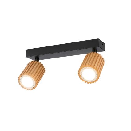 Brilagi - Spotlampa MODERN WOOD 2xGU10/8W/230V trä/svart