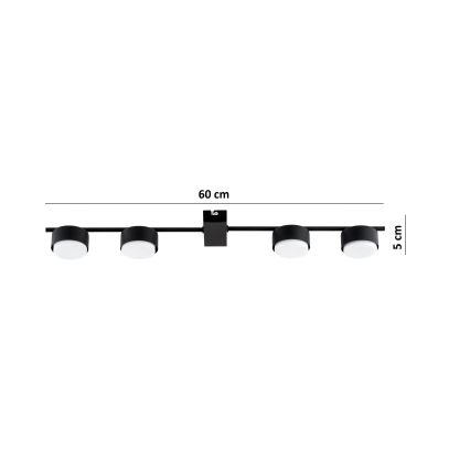 Brilagi - Spotlampa MONO 4xGX53/12W/230V svart
