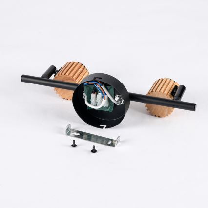 Brilagi - Spotlampa ODENSE 2xE14/10W/230V trä/svart