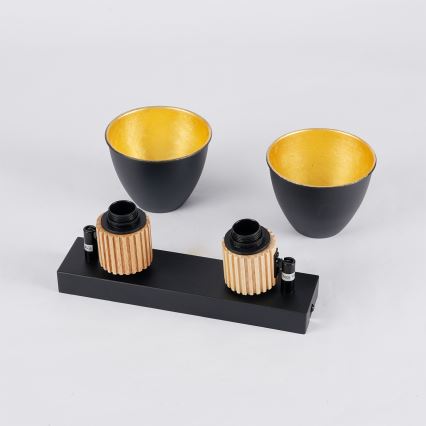 Brilagi - Spotlampa ODENSE 2xE14/10W/230V trä/svart