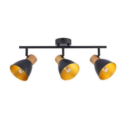 Brilagi - Spotlampa ODENSE 3xE14/10W/230V gummiträd/svart