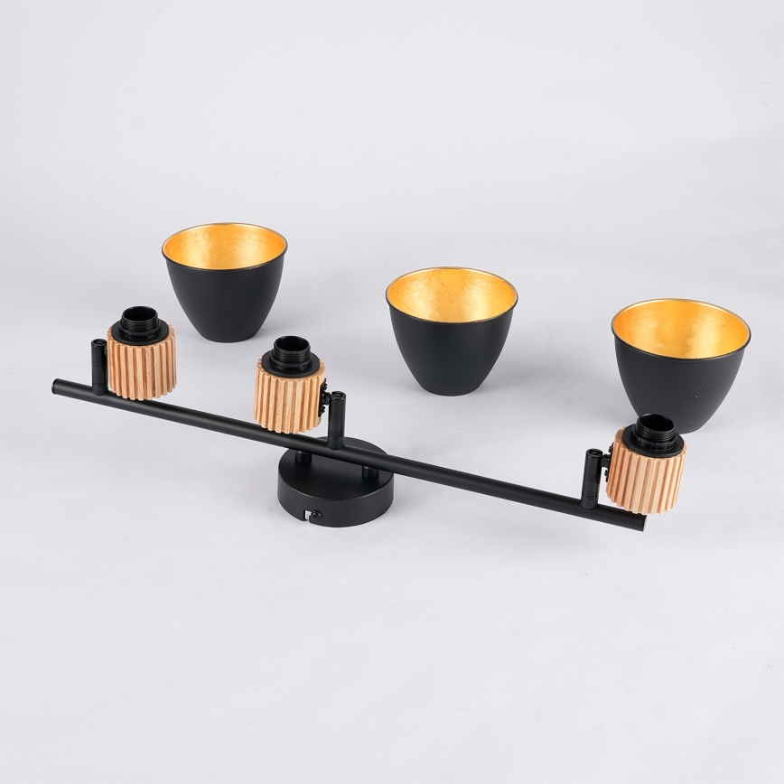 Brilagi - Spotlampa ODENSE 3xE14/10W/230V gummiträd/svart