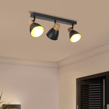 Brilagi - Spotlampa ODENSE 3xE14/10W/230V trä/svart