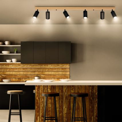 Brilagi - Spotlampa SELE 6xGU10/30W/230V svart/ekdekor