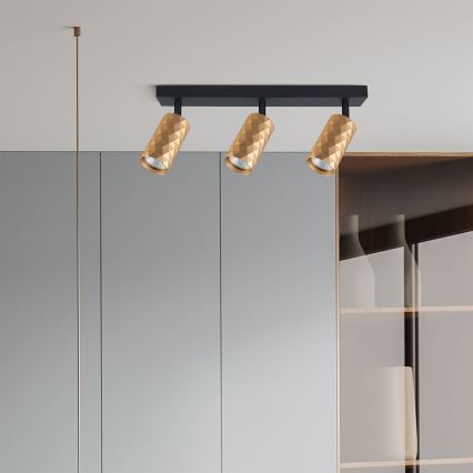 Brilagi - Spotlampa SELE DIAMANT 3xGU10/30W/230V guldig