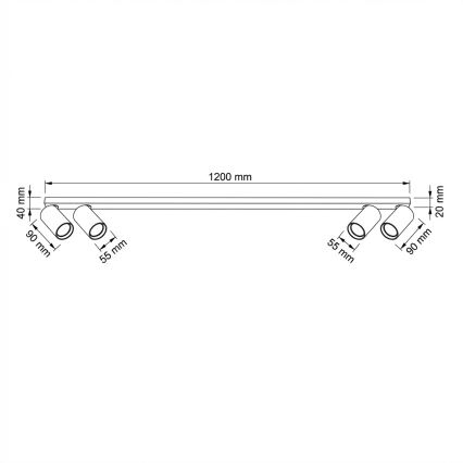 Brilagi - Spotlampa SELE LONG 4xGU10/30W/230V beige
