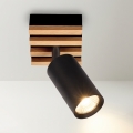 Brilagi - Spotlampa SELE WOOD 1xGU10/30W/230V svart/trä